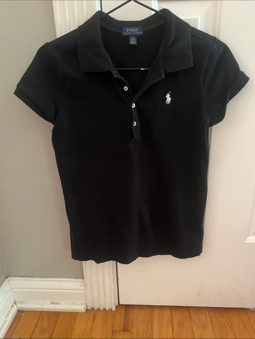 Polo by Ralph Lauren Black Girls Polo Shirt with White Logo